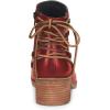 imageFSJ Women Classic Round Toe Lace Up Ankle Bootie Block Chunky Heel Side Zipper Cowboy Fashion Chelsea Boots Party Dress Short Booties Size 415 USRed