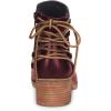imageFSJ Women Classic Round Toe Lace Up Ankle Bootie Block Chunky Heel Side Zipper Cowboy Fashion Chelsea Boots Party Dress Short Booties Size 415 USWine Red