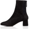 imageFSJ Women Classic Round Toe Low Chunky Block Heel Ankle Boots Trendy Back Zipper Winter Booties Suede Party Dress Shoes Size 415 USBlack