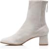 imageFSJ Women Classic Round Toe Low Chunky Block Heel Ankle Boots Trendy Back Zipper Winter Booties Suede Party Dress Shoes Size 415 USWhite
