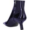 imageFSJ Women Closed Toe Ankle Boots Slanted Kitten Mid Heel Side Zipper Short Booties Glossy Leather Walking Dress Shoes Size 416 USBlue