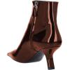 imageFSJ Women Closed Toe Ankle Boots Slanted Kitten Mid Heel Side Zipper Short Booties Glossy Leather Walking Dress Shoes Size 416 USBrown