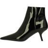 imageFSJ Women Closed Toe Ankle Boots Slanted Kitten Mid Heel Side Zipper Short Booties Glossy Leather Walking Dress Shoes Size 416 USGreen