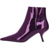 imageFSJ Women Closed Toe Ankle Boots Slanted Kitten Mid Heel Side Zipper Short Booties Glossy Leather Walking Dress Shoes Size 416 USPurple