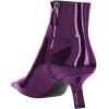 imageFSJ Women Closed Toe Ankle Boots Slanted Kitten Mid Heel Side Zipper Short Booties Glossy Leather Walking Dress Shoes Size 416 USPurple