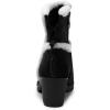 imageFSJ Women Fuzzy Round Toe Mid Chunky Block Heel Ankle Booties Chic Tassels Side Zipper Short Boots Winter Casual Formal Dress Shoes Size 415 USBlack
