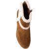 imageFSJ Women Fuzzy Round Toe Mid Chunky Block Heel Ankle Booties Chic Tassels Side Zipper Short Boots Winter Casual Formal Dress Shoes Size 415 USCamel