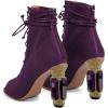 imageFSJ Women Open Peep Toe Ankle Boots Crystal High Heel Mesh Lace Up Booties Back Zipper Comfort Wedding Party Dress Pumps Shoes Size 415 USPurple