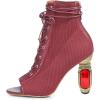 imageFSJ Women Open Peep Toe Ankle Boots Crystal High Heel Mesh Lace Up Booties Back Zipper Comfort Wedding Party Dress Pumps Shoes Size 415 USRed