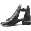 imageFSJ Women Peep Open Toe Boot Cut Out Buckle Ankle Bootie Comfortable Stacked Block Low Heeled Sandal Shoes Size 415 USBlackscar