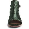 imageFSJ Women Peep Open Toe Boot Cut Out Buckle Ankle Bootie Comfortable Stacked Block Low Heeled Sandal Shoes Size 415 USGreen