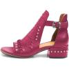 imageFSJ Women Peep Open Toe Boot Cut Out Buckle Ankle Bootie Comfortable Stacked Block Low Heeled Sandal Shoes Size 415 USPink