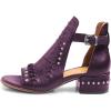 imageFSJ Women Peep Open Toe Boot Cut Out Buckle Ankle Bootie Comfortable Stacked Block Low Heeled Sandal Shoes Size 415 USPurple