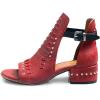 imageFSJ Women Peep Open Toe Boot Cut Out Buckle Ankle Bootie Comfortable Stacked Block Low Heeled Sandal Shoes Size 415 USRedscar