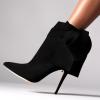 imageFSJ Women Pointed Toe Stiletto Heel Ankle Boots Side Zipper Tie Bowknot Booties Western Fashion Nightclub Shoes Size 416 USBlack