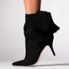 imageFSJ Women Pointed Toe Stiletto Heel Ankle Boots Side Zipper Tie Bowknot Booties Western Fashion Nightclub Shoes Size 416 USBlack