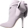 imageFSJ Women Pointed Toe Stiletto Heel Ankle Boots Side Zipper Tie Bowknot Booties Western Fashion Nightclub Shoes Size 416 USGrey White