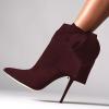 imageFSJ Women Pointed Toe Stiletto Heel Ankle Boots Side Zipper Tie Bowknot Booties Western Fashion Nightclub Shoes Size 416 USMaroon
