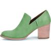 imageFSJ Women Retro Chunky High Heels Ankle Boots Slip On Round Closed Toe Slide Short Booties Faux Suede V Cut Pumps Loafers Ladies Fall Winter Comfortable Office Shoes Size 415 USGreen