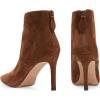 imageFSJ Women Retro Pointed Toe Ankle Boots Stiletto High Heel Back Zipper Booties Casual Street Walking Ladies Shoes Size 415 USBrown