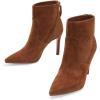 imageFSJ Women Retro Pointed Toe Ankle Boots Stiletto High Heel Back Zipper Booties Casual Street Walking Ladies Shoes Size 415 USBrown