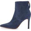 imageFSJ Women Retro Pointed Toe Ankle Boots Stiletto High Heel Back Zipper Booties Casual Street Walking Ladies Shoes Size 415 USDark Blue