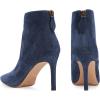 imageFSJ Women Retro Pointed Toe Ankle Boots Stiletto High Heel Back Zipper Booties Casual Street Walking Ladies Shoes Size 415 USDark Blue