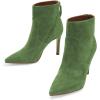 imageFSJ Women Retro Pointed Toe Ankle Boots Stiletto High Heel Back Zipper Booties Casual Street Walking Ladies Shoes Size 415 USGreen