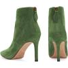 imageFSJ Women Retro Pointed Toe Ankle Boots Stiletto High Heel Back Zipper Booties Casual Street Walking Ladies Shoes Size 415 USGreen