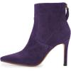 imageFSJ Women Retro Pointed Toe Ankle Boots Stiletto High Heel Back Zipper Booties Casual Street Walking Ladies Shoes Size 415 USPurple