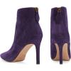 imageFSJ Women Retro Pointed Toe Ankle Boots Stiletto High Heel Back Zipper Booties Casual Street Walking Ladies Shoes Size 415 USPurple