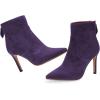 imageFSJ Women Retro Pointed Toe Ankle Boots Stiletto High Heel Back Zipper Booties Casual Street Walking Ladies Shoes Size 415 USPurple
