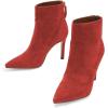 imageFSJ Women Retro Pointed Toe Ankle Boots Stiletto High Heel Back Zipper Booties Casual Street Walking Ladies Shoes Size 415 USRed