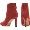 imageFSJ Women Retro Pointed Toe Ankle Boots Stiletto High Heel Back Zipper Booties Casual Street Walking Ladies Shoes Size 415 USRed