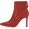 imageFSJ Women Retro Pointed Toe Ankle Boots Stiletto High Heel Back Zipper Booties Casual Street Walking Ladies Shoes Size 415 USRed