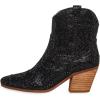 imageFSJ Women Rhinestone Cowboy Boots Sparkly Ankle Boots Cowgirl Western Wide Calf Pointed Toe Fashion Chunky Stacked Heel Ladies Shoes Size 416 USBlack