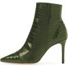imageFSJ Women Sexy Lizardskin Ankle Boots Pointy Toe Slender High Heels Winter Party Shoes Size 415 USGreen