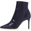 imageFSJ Women Sexy Lizardskin Ankle Boots Pointy Toe Slender High Heels Winter Party Shoes Size 415 USNavy Blue