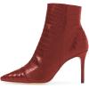 imageFSJ Women Sexy Lizardskin Ankle Boots Pointy Toe Slender High Heels Winter Party Shoes Size 415 USRed