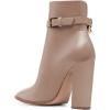 imageFSJ Women Side Cutout Pointed Toe Ankle Boots Block Stacked Chunky Heel Comfy Adjustable Chain Straps Buckle Fashion Booties Size 415 USLight Brown