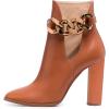 imageFSJ Women Side Cutout Pointed Toe Ankle Boots Block Stacked Chunky Heel Comfy Adjustable Chain Straps Buckle Fashion Booties Size 415 USOrange