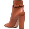 imageFSJ Women Side Cutout Pointed Toe Ankle Boots Block Stacked Chunky Heel Comfy Adjustable Chain Straps Buckle Fashion Booties Size 415 USOrange