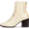 imageFSJ Women Square Toe Lace Up Ankle Bootie Block Chunky Heel Back Zipper Boots Fashion Chelsea Party Dress Short Booties Size 415 USBeige