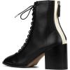 imageFSJ Women Square Toe Lace Up Ankle Bootie Block Chunky Heel Back Zipper Boots Fashion Chelsea Party Dress Short Booties Size 415 USBlack