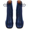 imageFSJ Women Square Toe Lace Up Ankle Bootie Block Chunky Heel Back Zipper Boots Fashion Chelsea Party Dress Short Booties Size 415 USBlue