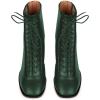 imageFSJ Women Square Toe Lace Up Ankle Bootie Block Chunky Heel Back Zipper Boots Fashion Chelsea Party Dress Short Booties Size 415 USDark Green