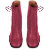 imageFSJ Women Square Toe Lace Up Ankle Bootie Block Chunky Heel Back Zipper Boots Fashion Chelsea Party Dress Short Booties Size 415 USDeep Pink
