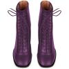 imageFSJ Women Square Toe Lace Up Ankle Bootie Block Chunky Heel Back Zipper Boots Fashion Chelsea Party Dress Short Booties Size 415 USPurple