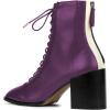 imageFSJ Women Square Toe Lace Up Ankle Bootie Block Chunky Heel Back Zipper Boots Fashion Chelsea Party Dress Short Booties Size 415 USPurple