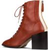 imageFSJ Women Square Toe Lace Up Ankle Bootie Block Chunky Heel Back Zipper Boots Fashion Chelsea Party Dress Short Booties Size 415 USRufous